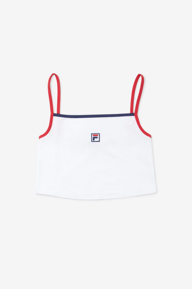 Fila Tank Top Sun Cropped Womens White - India BJV-215693